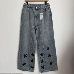 Emmiol Vintage Denim Star Patch Boyfriend Jeans